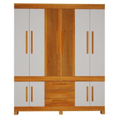 Guarda Roupa Casal Bem Te Vi 10 Portas de Bater 3 Gavetas MDF Naturalle Off White Valdemóveis