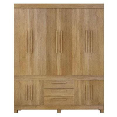 Guarda Roupa Casal Bem Te Vi 10 Portas de Bater 3 Gavetas MDF Cinamomo Valdemóveis