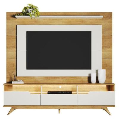 Home Theater Diplomata para TV 60" 200CM MDF-MDP com LED Cinamomo Off White Valdemóveis