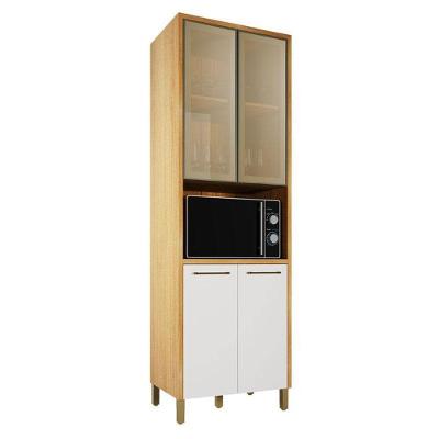 Paneleiro Nobre com 4 Portas 100% MDF 73cm Off White e Cinamomo Valdemóveis