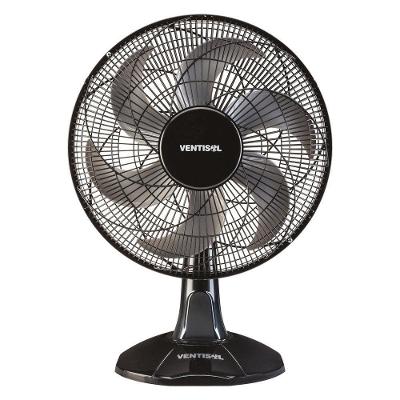 Ventilador de Mesa Ventisol 84W 40cm 6 Pás 3 Velocidades Turbo Preto e Cinza 110V