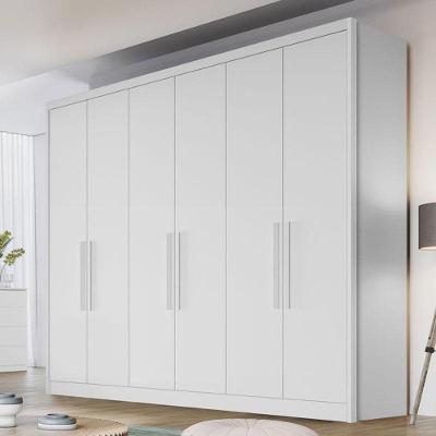 Guarda Roupa Casal Ambiente New Messina 6 Portas 4 Gavetas Neve - Horizonte
