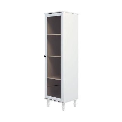 Cristaleira E-963 1 Porta Vidro MDP Branco com Pés Ditália Móveis