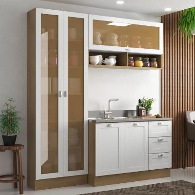 Armário de Cozinha Denver 4 Portas 3 Gavetas MDF-MDP 190CM Branco Ditália
