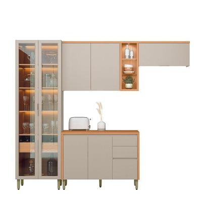 Cozinha Completa Arya 4 Portas 2 Gavetas MDF 120CM Jequitibá e Gris Sallar Home