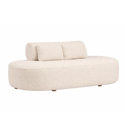 Sofá Orgânico Serina 3 Lugares Fixo 180CM Off White Bouclé Sallar Home