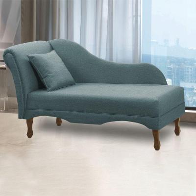 Sofá Recamier Medelin 2 Lugares Fixo 150CM Azul Linho com Almofada D'Rossi