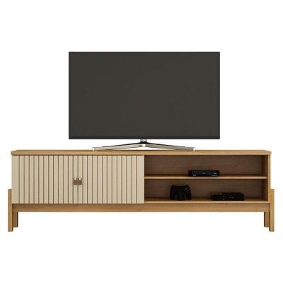 Rack Bancada Ouro Preto 60" 164,5CM MDP-MDF com Nicho Cinamomo Off White Valdemóveis