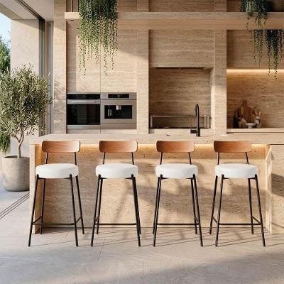 Banqueta Londrina Pu D03 Assento em PU Base Fixa com Encosto 95cm Branco D'Rossi