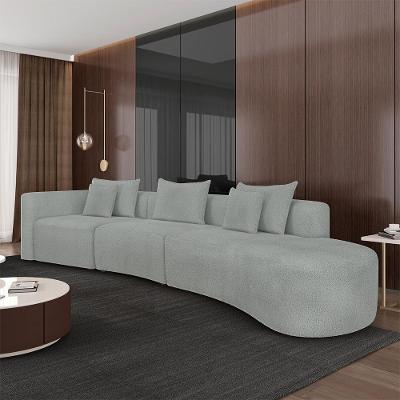 Sofá com Chaise Kimiko 5 Lugares 427CM Cinza Gran Belo