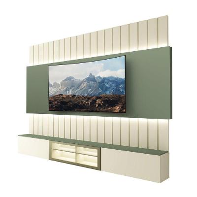 Home Soberano Reflecta 230 Com Led Ripas E Compartimentos Verde Floresta Com Off White - Gelius
