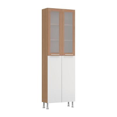 Paneleiro Aspen CD-335 4 Portas MDP 15mm 70cm Carvalho e Branco