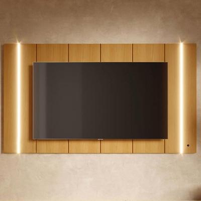 Painel para TV Novare C04 75" 236CM MDP com LED Naturale Amadeirado Lyam Decor