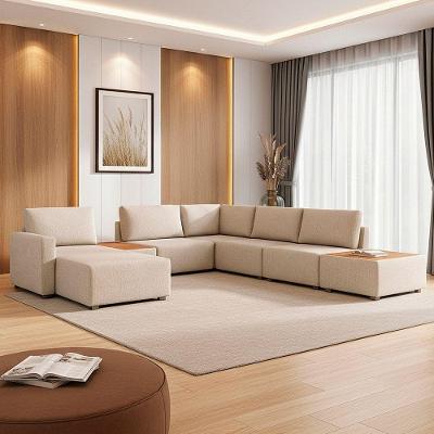 Sofá de Canto France 6 Lugares com Chaise 291CM Off White Linho