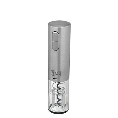 Abridor de Vinho Elétrico W10-BR com USB e LED Inox Black + Decker