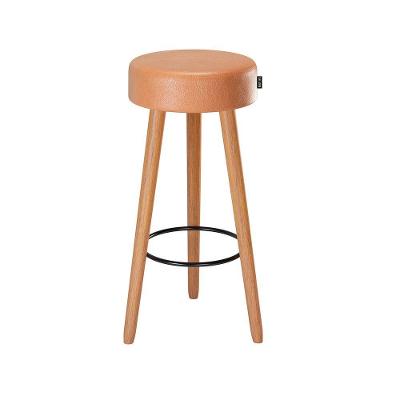 Banqueta Bela Assento em Courino Base Fixa sem Encosto 70cm Caramelo Bela & Cor