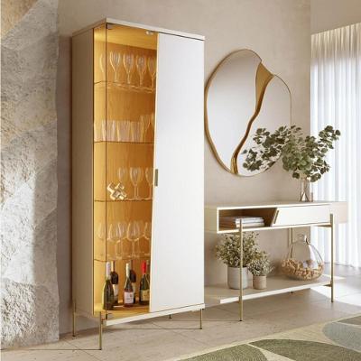 Kit Aparador e Cristaleira Mosele C04 Contemporâneo 3 Portas sem Gavetas MDP 135CM Off White Lyam