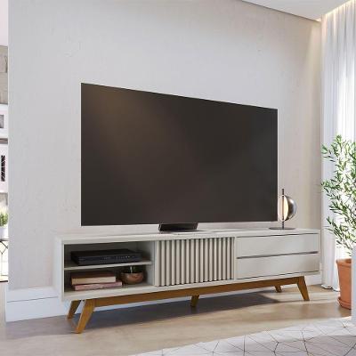 Rack para Sala Bancada Licia 75" 200CM MDP com Porta Correr Fosco D'Rossi