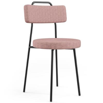 Cadeira Decorativa Estofada Para Sala De Jantar Barcelona L02 Linho Rosa- Lyam Decor