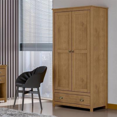Guarda Roupa Osiris Freijo G74 2 Portas de Bater 1 Gaveta Madeira Amadeirado Gran Belo