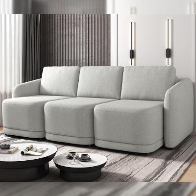 Sofá Cama Varsóvia G33 3 Lugares Retrátil e Reclinável 306CM Cinza Linho