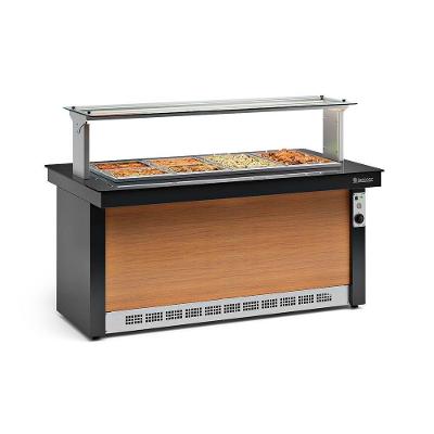 Buffet Quente GBTA175PR com Banho Maria Iluminação LED Preto Gelopar