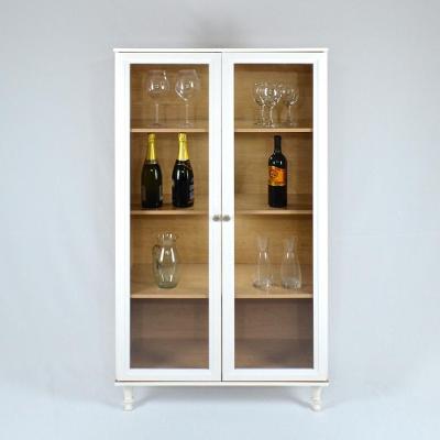 Cristaleira E-957 2 Portas 4 Prateleiras MDP Kit Luz LED Branco Ditália Móveis