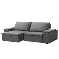 Sofá Retrátil E Reclinável 2 Lugares 205cm Kent Porta Copos No Braço Veludo Cinza G22 - Gran Belo - 5