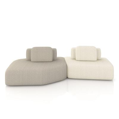 Sofá Modular Dakota 5 Lugares 310CM Bege Suede Gran Belo