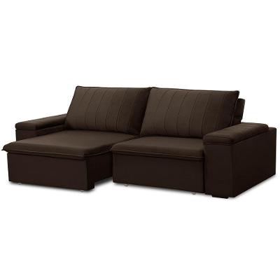 Sofá Kent 3 Lugares Retrátil e Reclinável 225cm Marrom Veludo Gran Belo