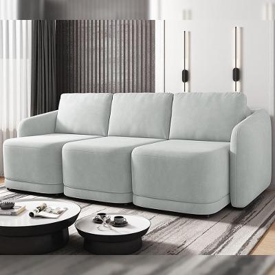 Sofá Cama Varsóvia G33 Retrátil e Reclinável 336cm Cinza Gran Belo