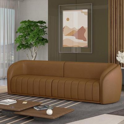 Sofá Adam G45 4 Lugares 332cm Caramelo Couro Sintético Gran Belo
