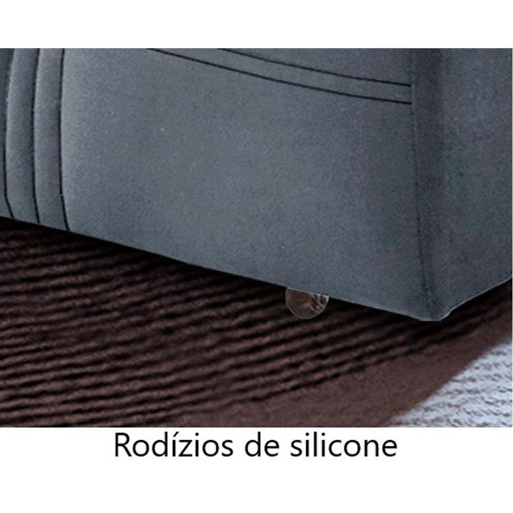 Sofá Retrátil E Reclinável 2,30m 4 Lugares Prata - 2