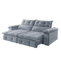 Sofá Retrátil E Reclinável 2,30m 4 Lugares Prata - 15