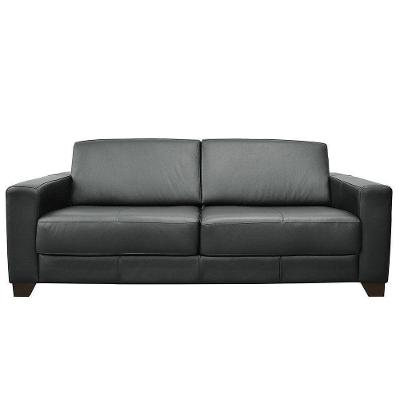 Sofá Estocolmo G03 2 Lugares 155cm Preto Couro para Sala Gran Belo