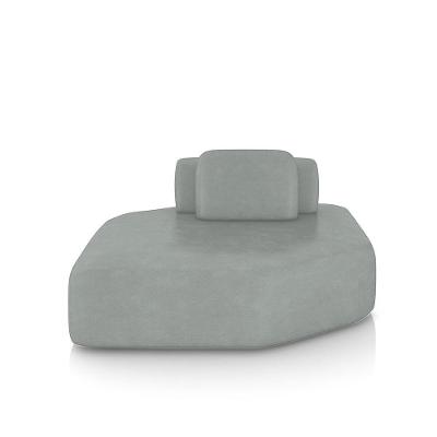Sofá Ilha Dakota Chaise 168cm Pu Cinza G33 com Encosto Almofada Solta Gran Belo