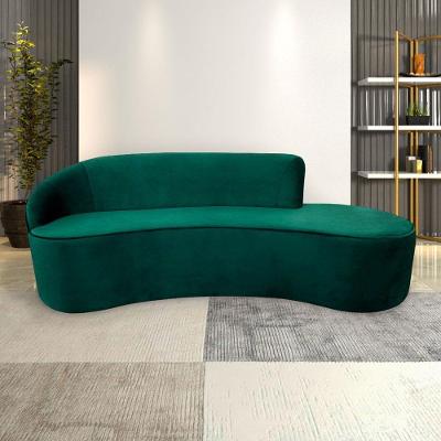Sofá Abby 3 Lugares 210cm Encosto Esquerdo Curvo Veludo Verde G15 Gran Belo
