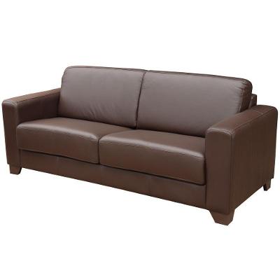 Sofá Estocolmo G03 3 Lugares 205cm Chocolate Couro Marrom Gran Belo