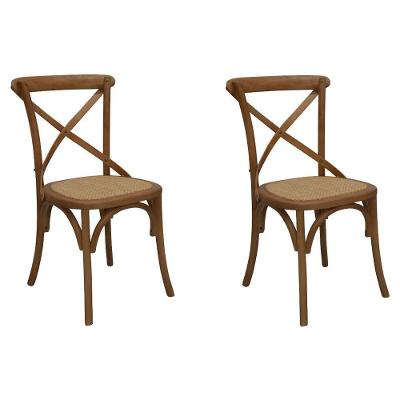 Kit 2 Cadeiras Decorativas Danna Rattan Natural Bétula em Madeira Amadeirada Gran Belo