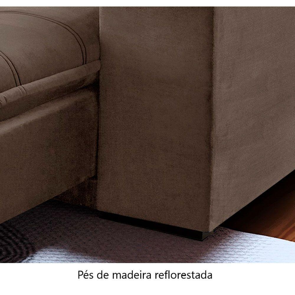 Sofá Retrátil E Reclinável 2,90m 5 Lugares Bege - 3