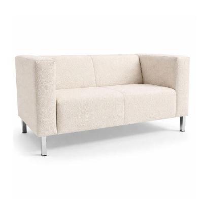 Sofá Perola 2 Lugares Fixo 153CM Off White Bouclé Contemporâneo Casa Kubo