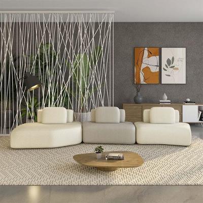 Sofá Modular Dakota 3 Módulos 484CM Bouclê Off White Gran Belo