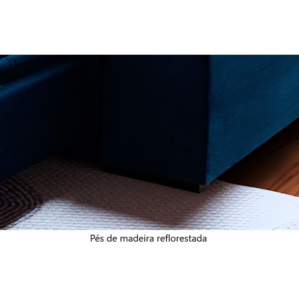 Sofá Retrátil E Reclinável 2,90m 5 Lugares Azul - 3