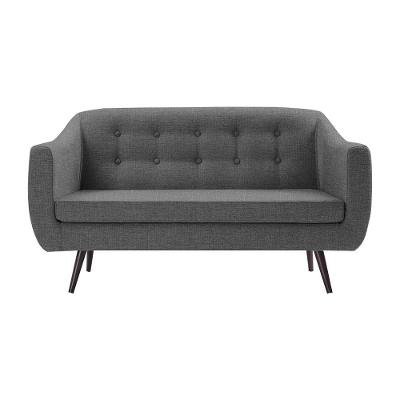 Sofá Cuddle Linho Cinza G17 2 Lugares 135cm para Sala de Estar Gran Belo