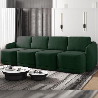 Sofá Cama Varsóvia 4 Lugares Retrátil 316cm Verde Veludo Gran Belo