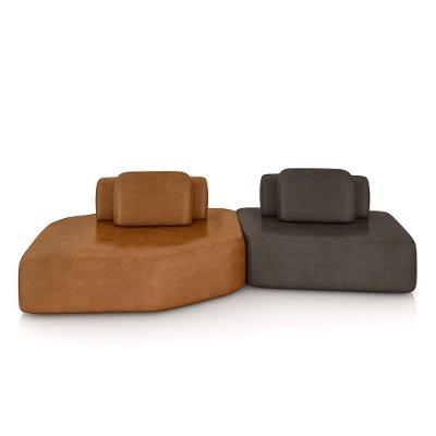 Sofá Modular Dakota Ilha 2 Módulos 310cm Caramelo Pu Gran Belo