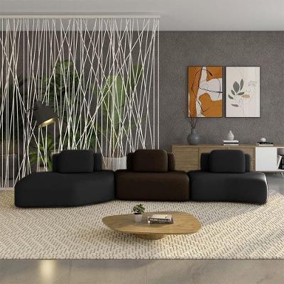 Sofá Modular Dakota Ilha 3 Módulos 484cm Preto-marrom Escuro Veludo Gran Belo