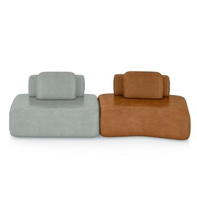 Sofá Modular Dakota Ilha 2 Módulos 316cm Cinza e Caramelo Gran Belo