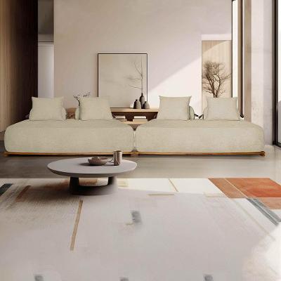 Sofá Modular Homer Bouclê Bege G63 6 Lugares 400cm com Almofadas Soltas Gran Belo
