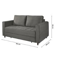 Sofá Cama Belize 2 Lugares Com Pés De Madeira E Rodízios Grafite Grafite - 2